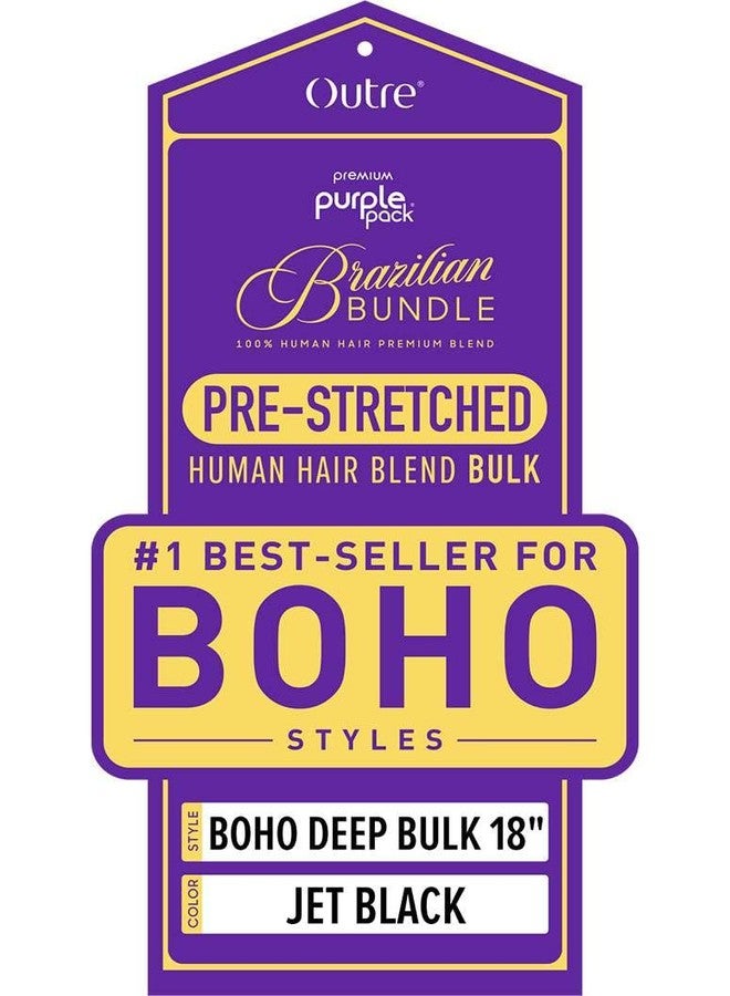 Outre Purple Pack Brazilian - Prestretched Boho Deep Bulk 18" (JET BLACK) - Image 2